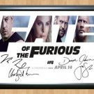 Fate of the Furious Fast 8 Cast Signed Autographed Photo Poster Print Memorabilia A4