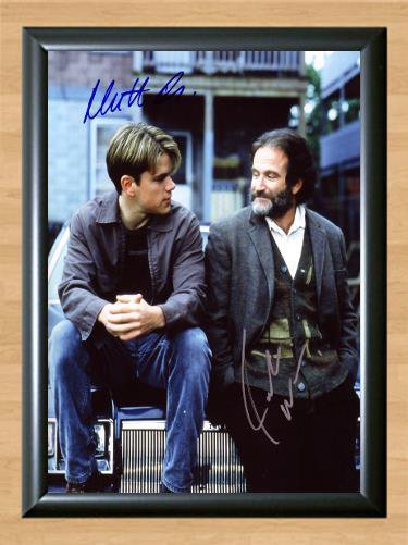 Good Will Hunting Matt Damon Robin Williams Signed Autographed Photo Poster Print Memorabilia A4