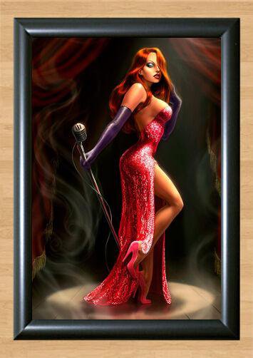 Jessica Rabbit Who Framed Roger Toon Disney Touchstone Poster Photo Print A4