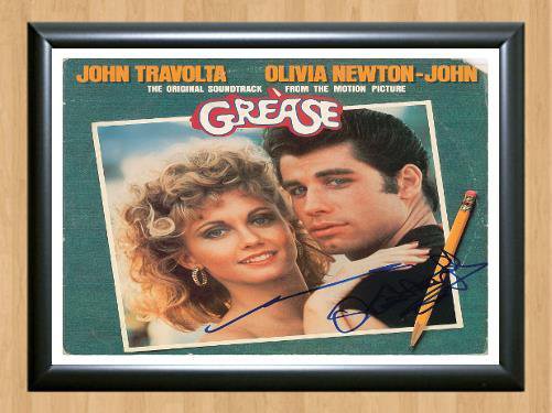 John Travolta Olivia Newton-John Grease Signed Autographed Photo Poster Print Memorabilia A4
