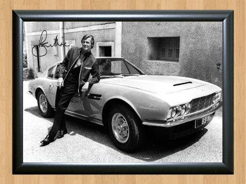Roger Moore James Bond 007 Aston Martin 1970 Signed Autographed Photo Poster Print Memorabilia A4