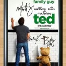 Ted  Mark Walhberg Milu Kunis Signed Autographed Photo Poster Print Memorabilia A4