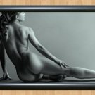 Black and White Art Sexy  Photo Print Poster Wall Decor Erotic Semi Nude Home A2 16.5x23.4""