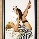 Gil Elvgren Lucky Dog Retro Pinup Girl  Print Poster Vintage Photo Picture A2 16.5x23.4""