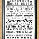 Grandparents House Rules Typography Art  Print Poster Photo Wall Decor Funny 1 A2 16.5x23.4""