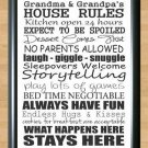 Grandparents House Rules Typography Art  Print Poster Photo Wall Decor Funny 3 A2 16.5x23.4""