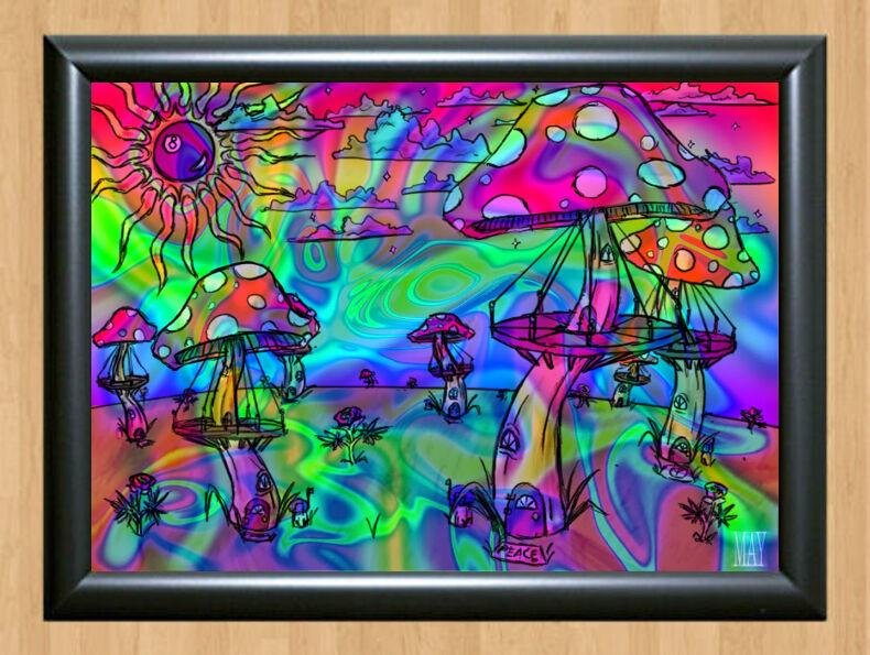 Psychedelic Trippy Funky Landscape Audio Video Visulization  Photo Print 1 A2 16.5x23.4""