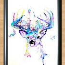 Watercolor Deer Painting Wall Home House Deco Room Kid Art Photo Print Poster A2 16.5x23.4""