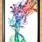 Watercolor Giraffe Painting Wall Home House Deco Room Kid Art Photo Poster A2 16.5x23.4""