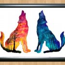 Watercolor Wolf Painting Wall Home House Deco Room Kid Art Photo Print Poster A2 16.5x23.4""