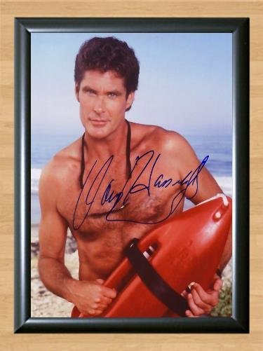 David Hasselhoff Baywatch Signed Autographed Photo Poster Print Memorabilia A2 16.5x23.4""