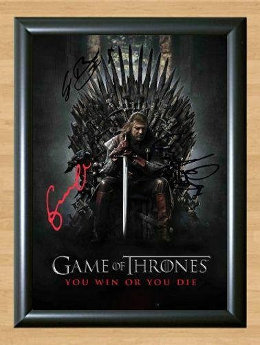 Game of Thrones Cast X3 PP Signed Autographed Photo Poster Print Memorabilia A2 16.5x23.4""