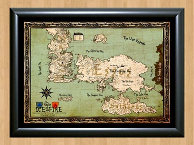 Game Of Thrones Drawing Map GoT Deco Photo Print Poster A2 16.5x23.4""
