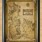 Game Of Thrones Houses Map Westeros And Free Cities  Print Poster Wall A2 16.5x23.4""