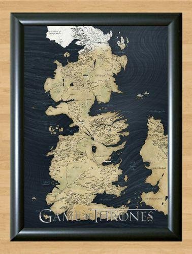 Game Of Thrones Map Winterfell Westeros King's Landing Wall Print Poster A2 16.5x23.4""