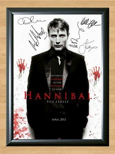 Hannibal Cast Mads Mikkelsen Hugh Dancy Signed Autographed Photo Poster Print Memorabilia A2 16.5x23
