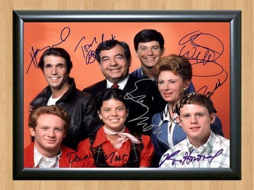 Happy Days cast Erin Moran Signed Autographed Photo Poster Print Memorabilia A2 16.5x23.4""