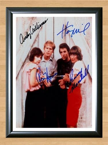 Happy Days Cast Signed Autographed Photo Poster Print Memorabilia A2 16.5x23.4""