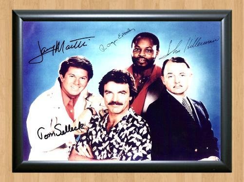 Magnum, P.I. Tom Selleck Cast Signed Autographed Photo Poster Print Memorabilia A2 16.5x23.4""