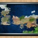 Poster Game of Thrones Map Westeros  Size Print Photo Wall Home Decor A2 16.5x23.4""