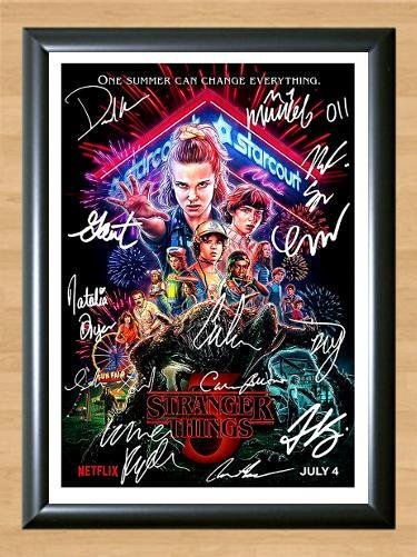 Stranger Things Cast Signed Autographed Photo Poster Print Memorabilia A2 16.5x23.4""