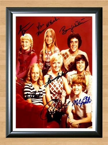 The Brady Bunch Cast Signed Autographed Photo Poster Print Memorabilia A2 16.5x23.4""