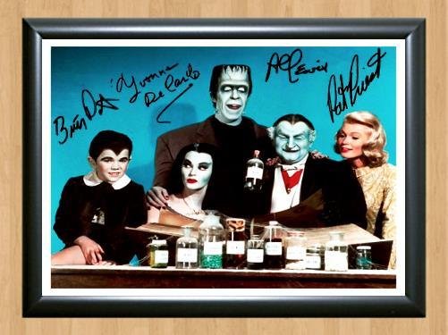 The Munsters Cast Signed Autographed Photo Poster Print Memorabilia A2 16.5x23.4""