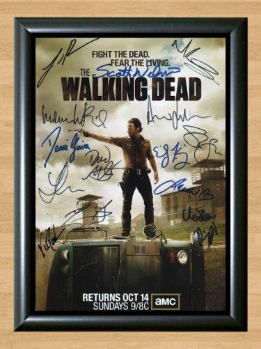 The Walking Dead Cast x15 Signed Autographed Photo Poster Print Memorabilia A2 16.5x23.4""