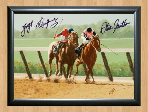 Affirmed Alydar Steve Cauthen Jorge Velasquez Signed Autographed Photo Poster Print Memorabilia A2 1