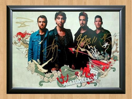 All Time Low Don't Panic Signed Autographed Photo Poster Print Memorabilia A2 16.5x23.4""