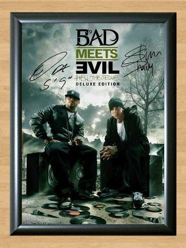 Bad Meets Evil Eminem Royce Da 5'9"" inches Signed Autographed Photo Poster Print Memorabilia A2 16.