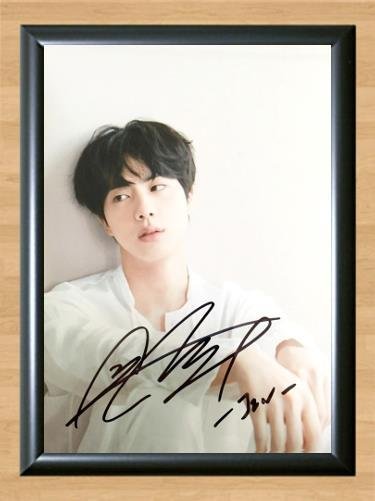 Bangtan Boys BTS Jin Signed Autographed Photo Poster Print Memorabilia A2 16.5x23.4""