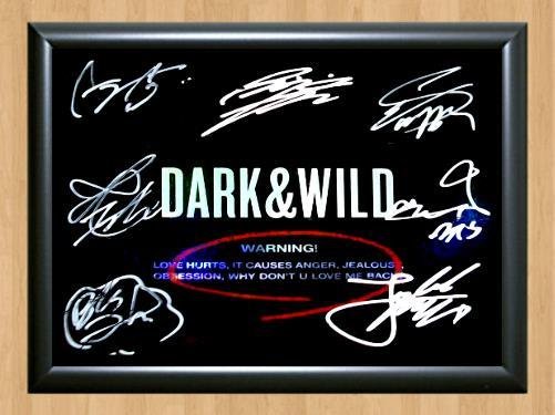 Bangtan Boys BTS Signed Autographed Photo Poster Print Memorabilia A2 16.5x23.4""