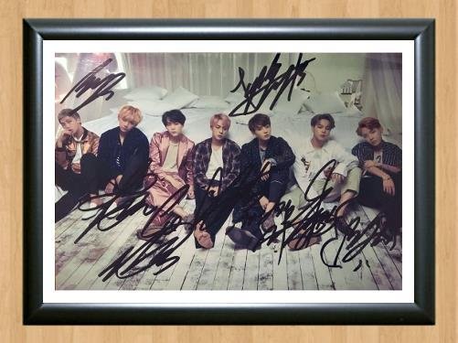Bangtan Boys BTS Signed Autographed Photo Poster Print Memorabilia A2 16.5x23.4""