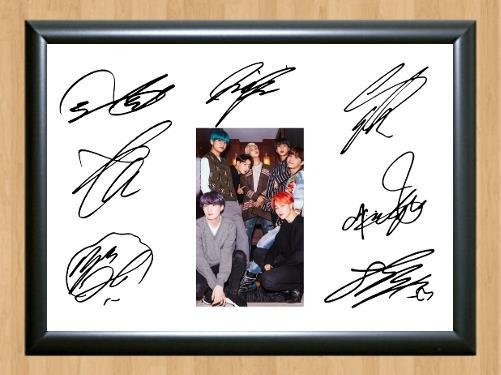 Bangtan Boys BTS Signed Autographed Photo Poster Print Memorabilia A2 16.5x23.4""