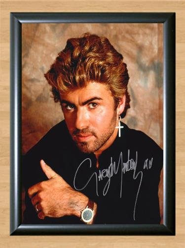George Michael Signed Autographed Photo Poster Print Memorabilia A2 16.5x23.4""