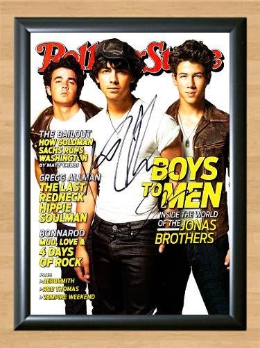 Jonas Brothers Joe Kevin Nick Signed Autographed Photo Poster Print Memorabilia A2 16.5x23.4""