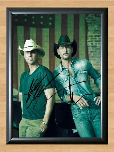 Kenny Chesney Tim McGraw Signed Autographed Photo Poster Print Memorabilia A2 16.5x23.4""