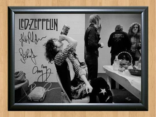 Led Zeppelin Jimmy Jack Daniels Signed Autographed Photo Poster Print Memorabilia A2 16.5x23.4""