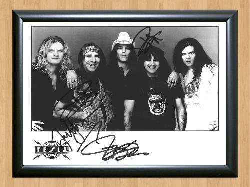 Tesla Rock Band Signed Autographed Photo Poster Print Memorabilia A2 16.5x23.4""
