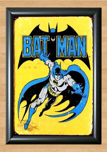 Batman DC Comics Distressed Retro Vintage Decor Photo Poster Picture Print A2 16.5x23.4""
