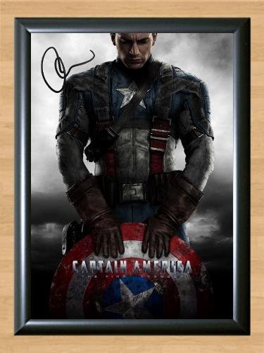 Chris Evan Captain America Marvel Signed Autographed Photo Poster Print Memorabilia A2 16.5x23.4""