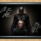 Christian Bale Heath Ledger Batman Signed Autographed Photo Poster Print Memorabilia A2 16.5x23.4""