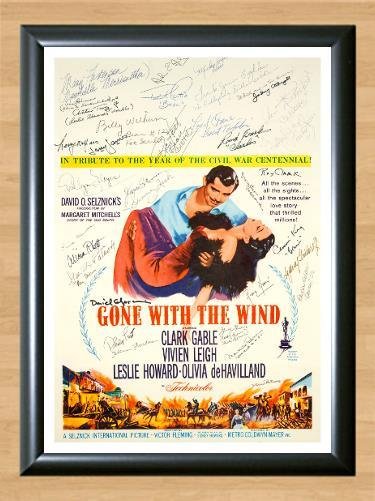Gone with the Wind Cast Signed Autographed Photo Poster Print Memorabilia A2 16.5x23.4""
