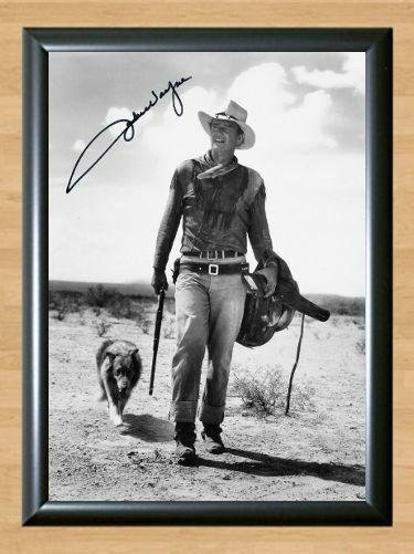 John Wayne Hondo Rio Bravo Searcher Signed Autographed Photo Poster Print Memorabilia A2 16.5x23.4""