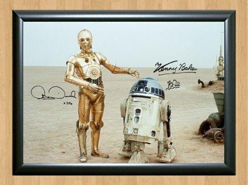 Kenny Baker Anthony Daniels R2D2 C3PO Star Wars Signed Autographed Photo Poster Print Memorabilia A2