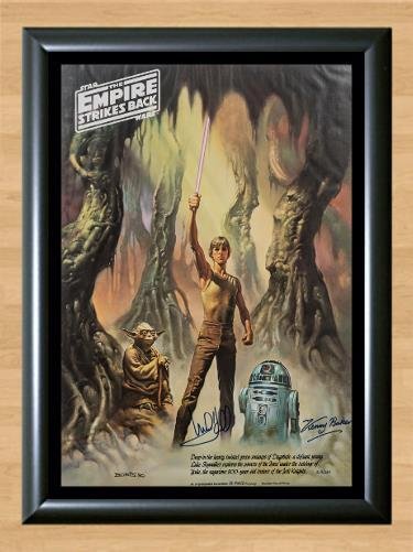 Mark Hamill Kenny Baker Star Wars Signed Autographed Photo Poster Print Memorabilia A2 16.5x23.4""