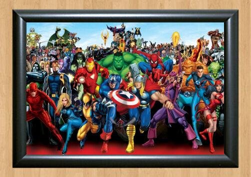 Marvel Heoreos Comics Characters Poster Photo Print Picture Batman A2 16.5x23.4""