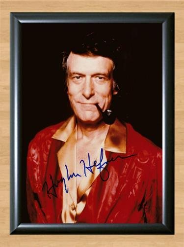 Playboy Hugh Hefner Signed Autographed Photo Poster Print Memorabilia A2 16.5x23.4""