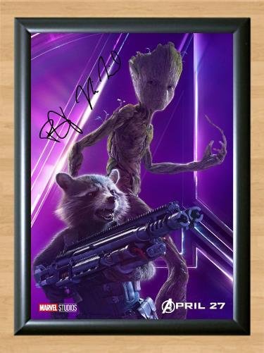 Rocket Groot Bradley Cooper Avengers Infinity War Signed Autographed Photo Poster Memorabilia A2 16.